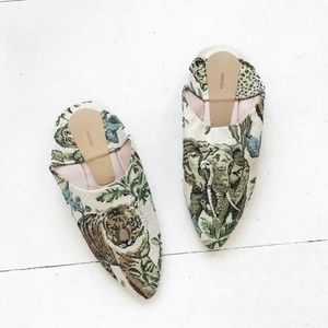 Nanushka Elephant & Tiger Babouche Flats